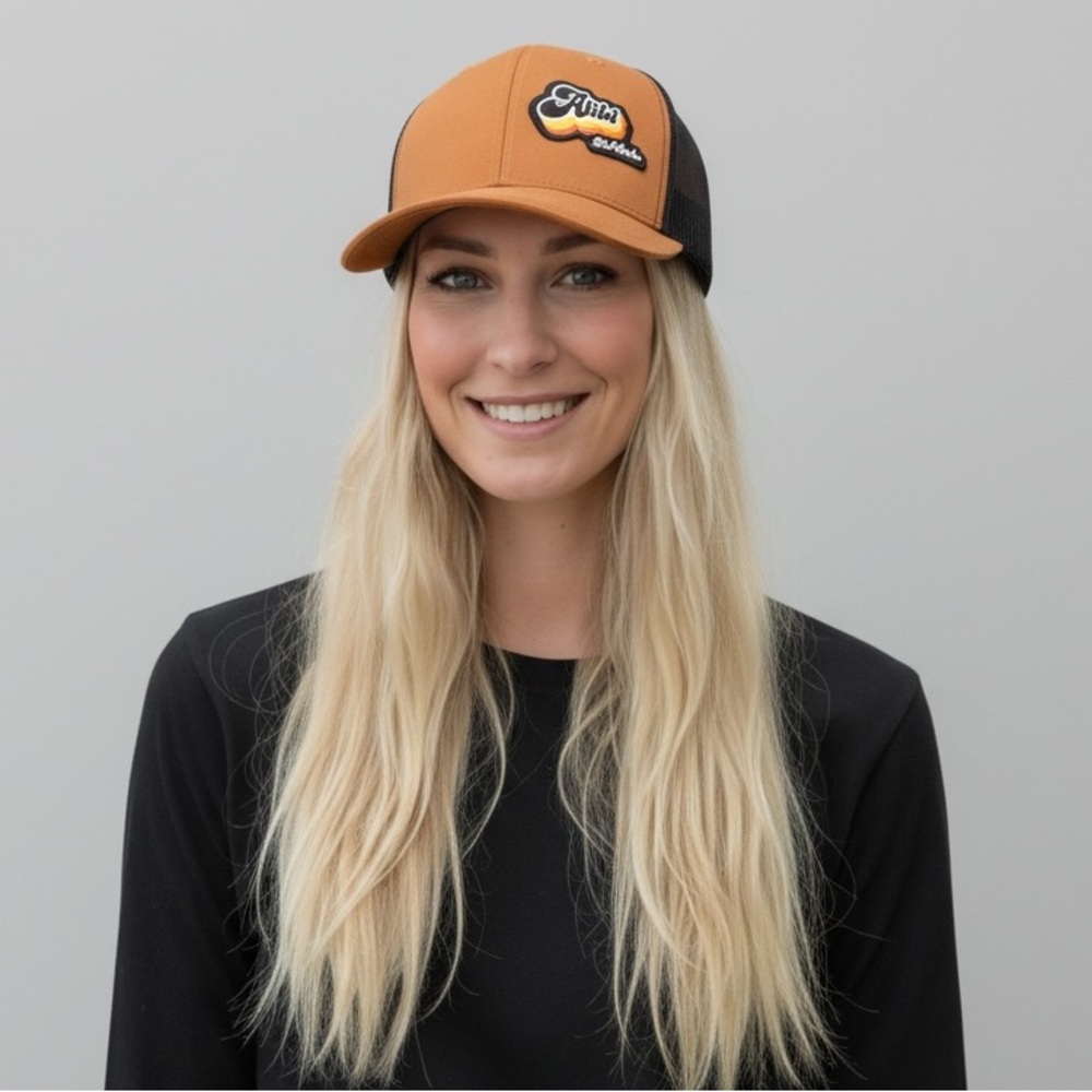 Alibi Ale Works Trucker Hat – Brown & Black Mesh (Adjustable)